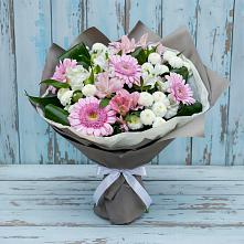 Букет цветов из:  Герберы, Альстромерии и Хризантемы в Ликино-Дулево