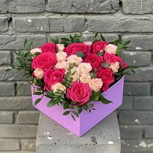 Цветочная композиция из Розы в коробке в Ликино-Дулево