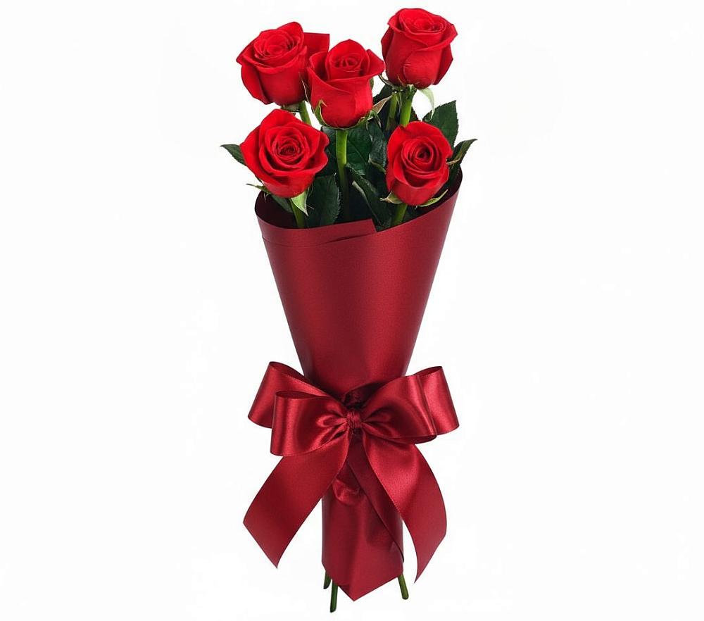 Букет 5 Красных роз Эдлесс Лав в Ликино-Дулево