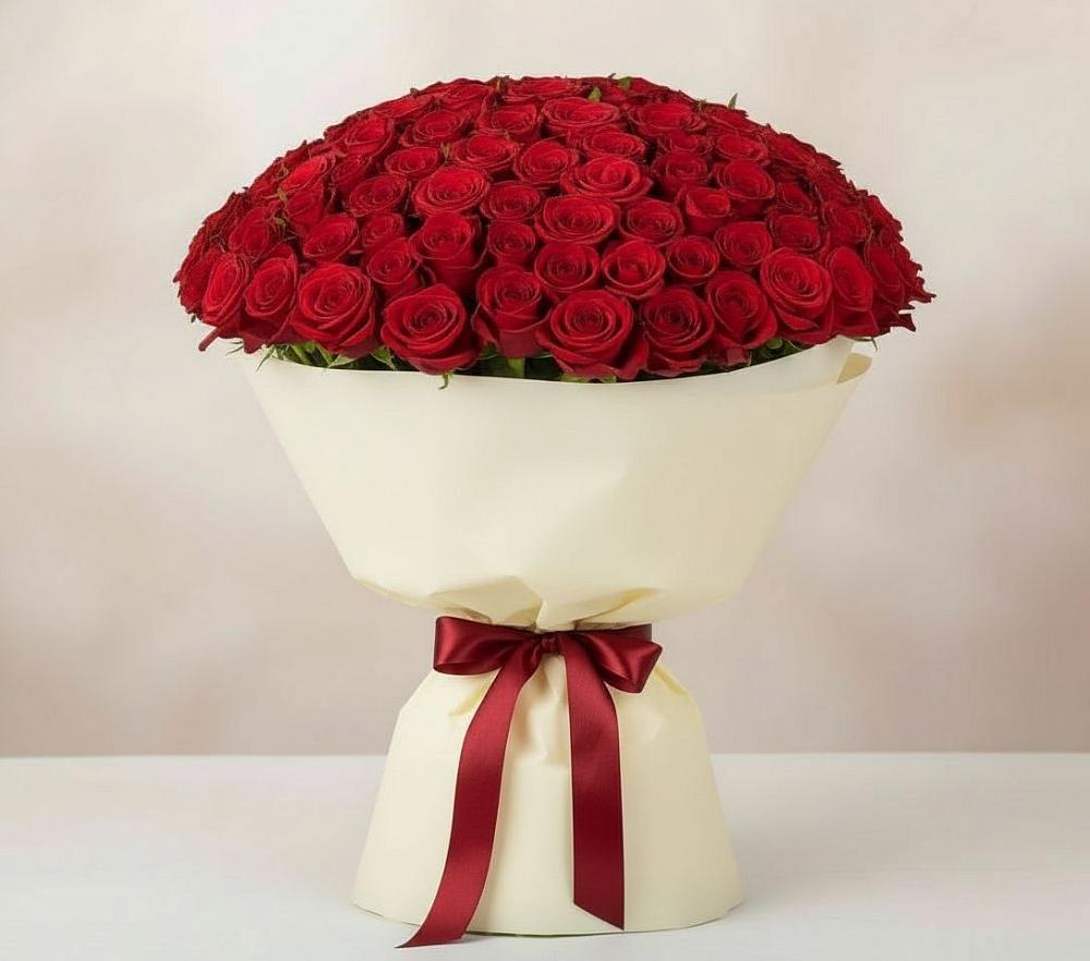 Букет 101 Красная роза Милано в Ликино-Дулево