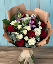 Букет цветов из:  Розы и Альстромерии #REPLACE_PRED# Ликино-Дулево