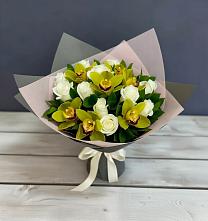 Букет цветов из:  Орхидеи и Розы в Ликино-Дулево