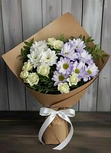 Букет цветов из:  Хризантемы и Розы в Ликино-Дулево