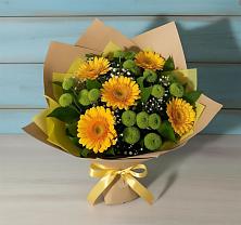Букет цветов из:  Герберы и Хризантемы в Ликино-Дулево