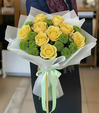 Букет цветов из:  Хризантемы и Розы в Ликино-Дулево