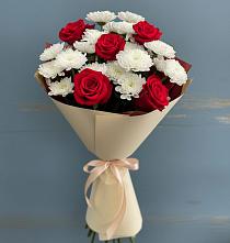 Букет цветов из:  Розы и Хризантемы в Ликино-Дулево