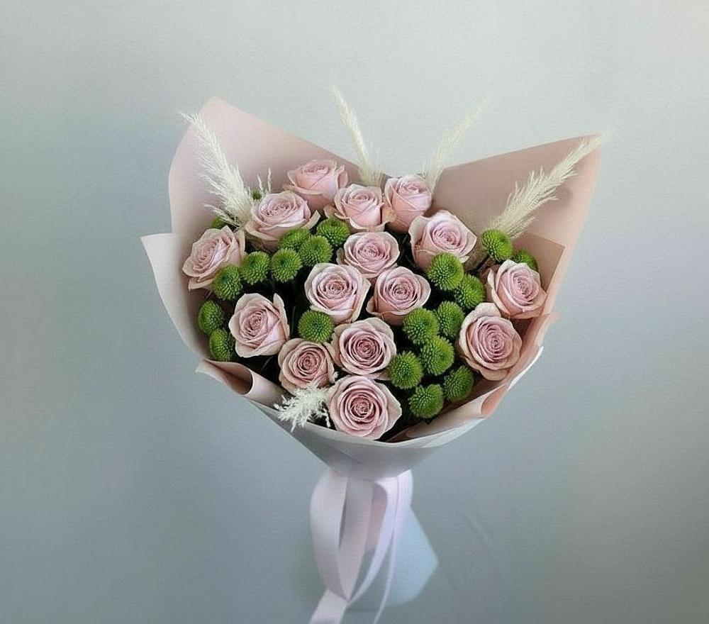 Букет цветов из: Розы и Хризантемы в Ликино-Дулево