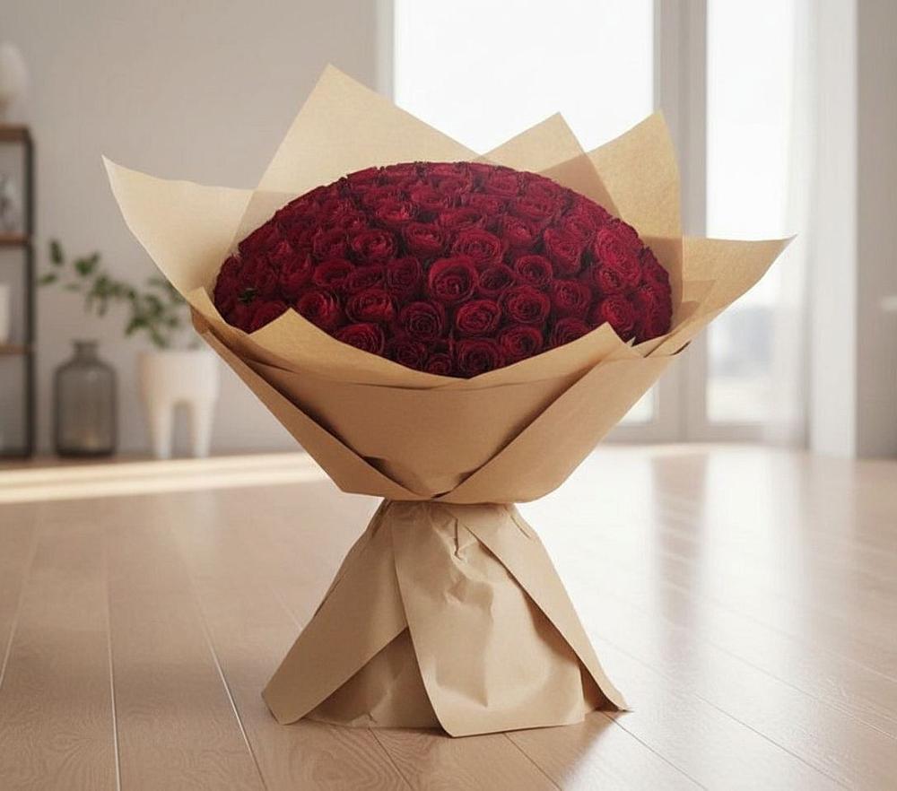 Букет 101 Красная роза в Ликино-Дулево