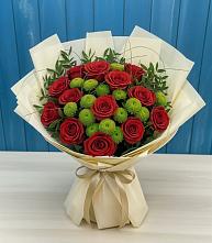 Букет цветов из:  Розы и Хризантемы #REPLACE_PRED# Ликино-Дулево