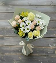 Букет цветов из:  Альстромерии, Розы и Хризантемы #REPLACE_PRED# Ликино-Дулево