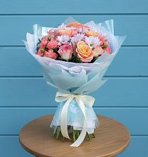 Букет цветов из:  Хризантемы и Розы #REPLACE_PRED# Ликино-Дулево