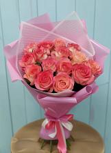 Букет 15 Розовых роз Равель в Ликино-Дулево